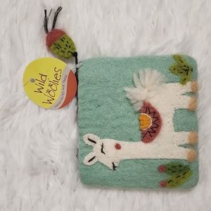 Wild Woolies 100% Wool  Llama Boho Coin Purse